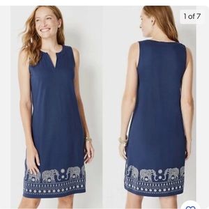 JJill dress size Medium with elephant embroidered print